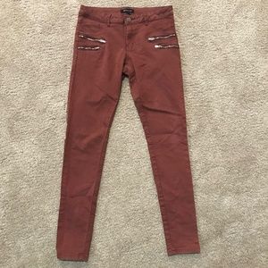 🍓Shinestar Zipper Detail Straight Leg Pants
